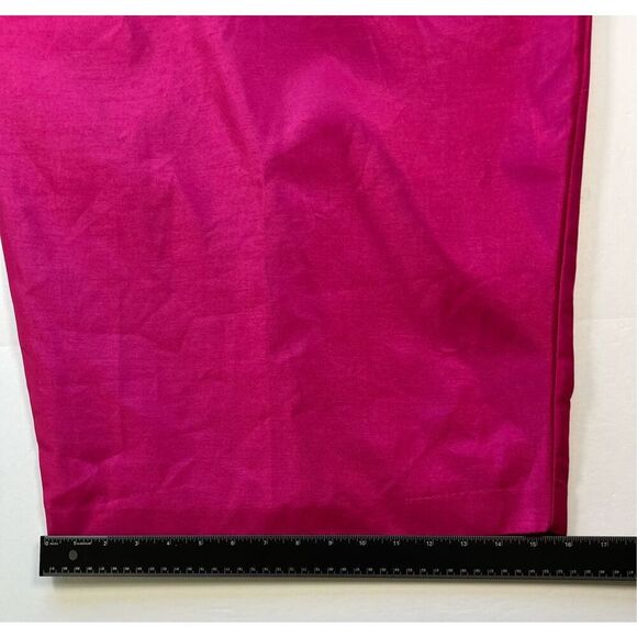 NEW Aliava Tiffany Dupioni Puff Sleeve Maxi Dress Hot Pink Midi Length Size XL - Picture 7 of 15